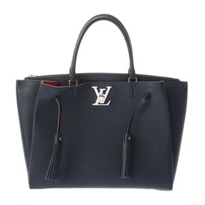 Louis Vuitton LockMe Marine Blue Rouge Taurillon Leather Handbag